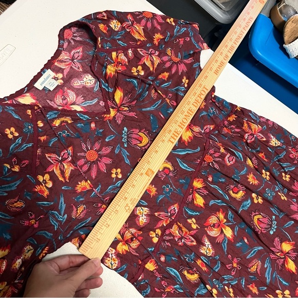 Sundance Eternal Summer Dress Raisin Floral Print Burgundy Purple XS X2 - Picture 8 of 8